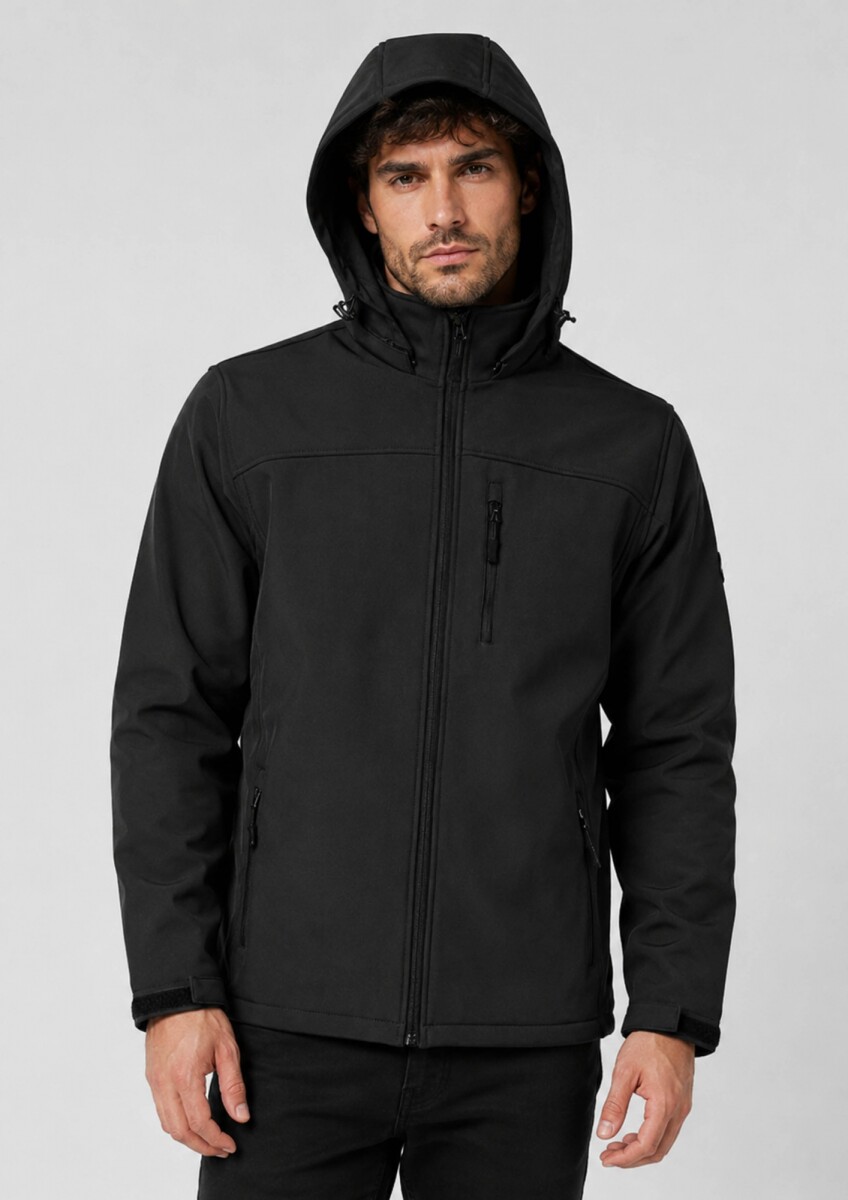 Campera de Neopreno para hombre con capucha desmontable - Color Negro 