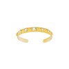 Brazalete Pune-Plata Rodinada con micra oro 18k-Piedra Topacio Azul-BR2001 Conpiedra