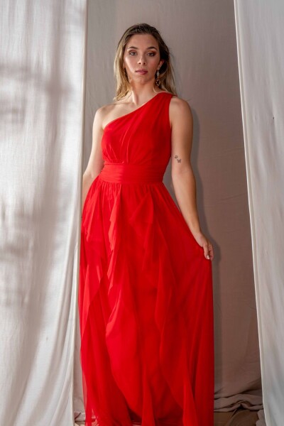 Vestido Volaz Rojo
