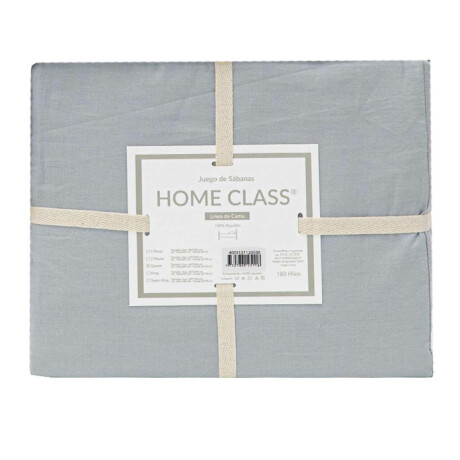Juego Sábanas Queen Size Home Class Lisas 180 Hilos 100% Algodón Gris