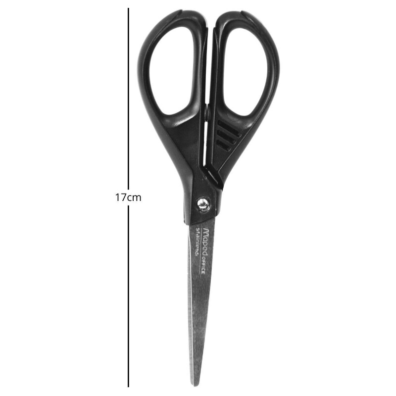 Tijera Maped Essentials Green 17cm NEGRO
