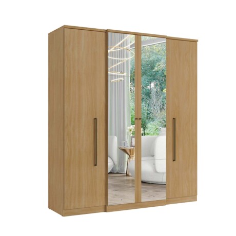 PLACARD ROPERO 4 PUERTAS MDP MARRON SPLENDORE GLASS