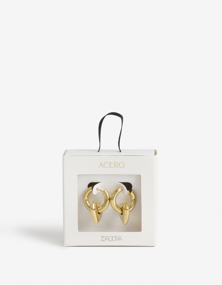 Aros Argollas Metal Argollas De Acero Corazón - Dorado