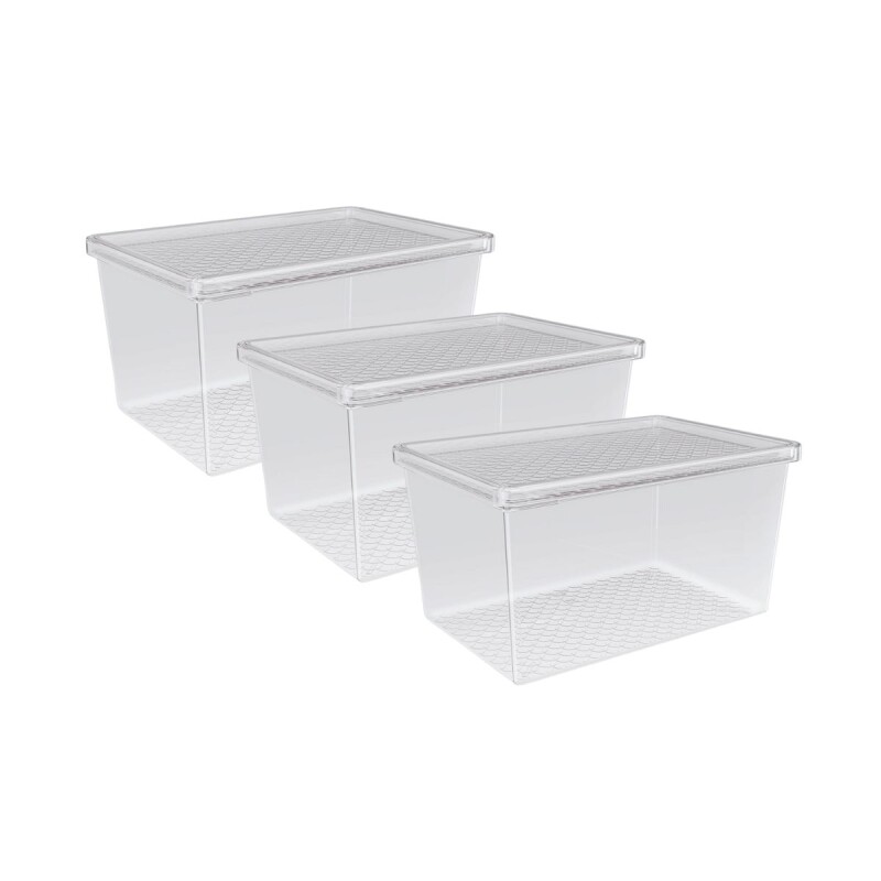 Set x3 Caja organizadora multiuso G 2,9L TRANSPARENTE