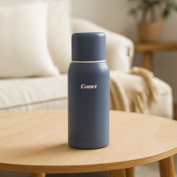 TERMO BOTTI AZUL CON TAPA CUORI AZUL