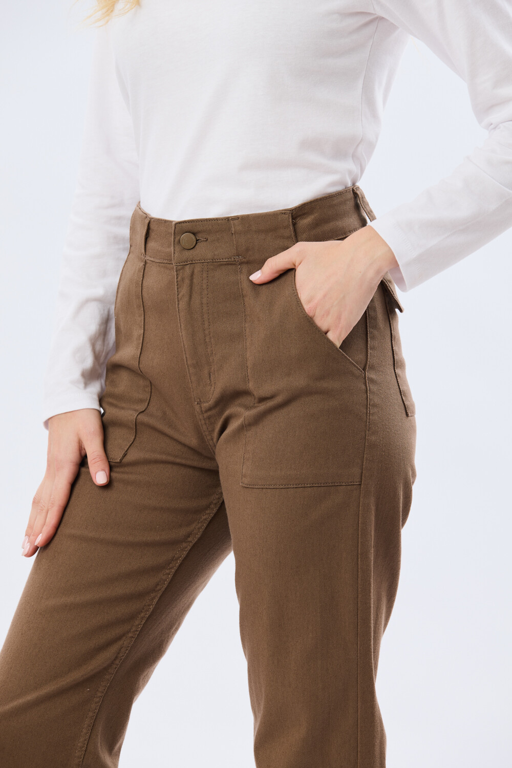PANTALÓN DE GABARDINA Marron