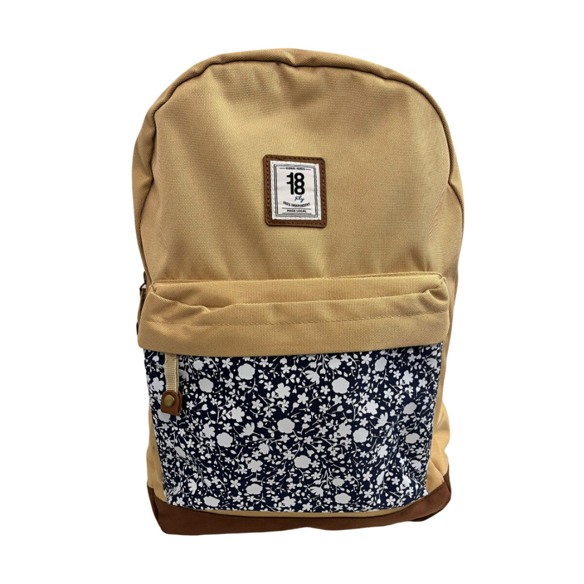 Mochila Flores Beige 