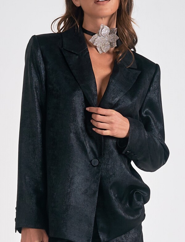 Blazer Satinado NEGRO
