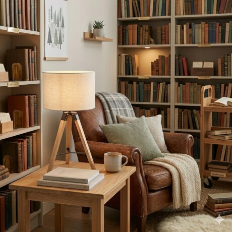 Portátil nórdica tela natural estilo trípode E27 70CM Portátil nórdica tela natural estilo trípode E27 70CM