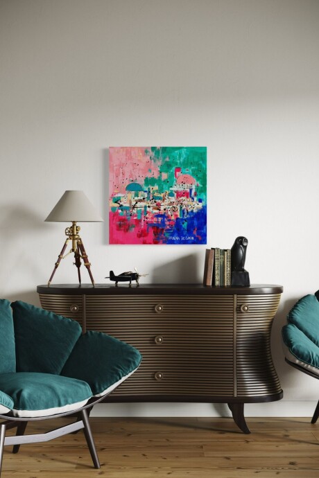 El Mundo Es Un Pañuelo, 2022. Acrílico Sobre Tela. 60 x 60cm. El Mundo Es Un Pañuelo, 2022. Acrílico Sobre Tela. 60 x 60cm.
