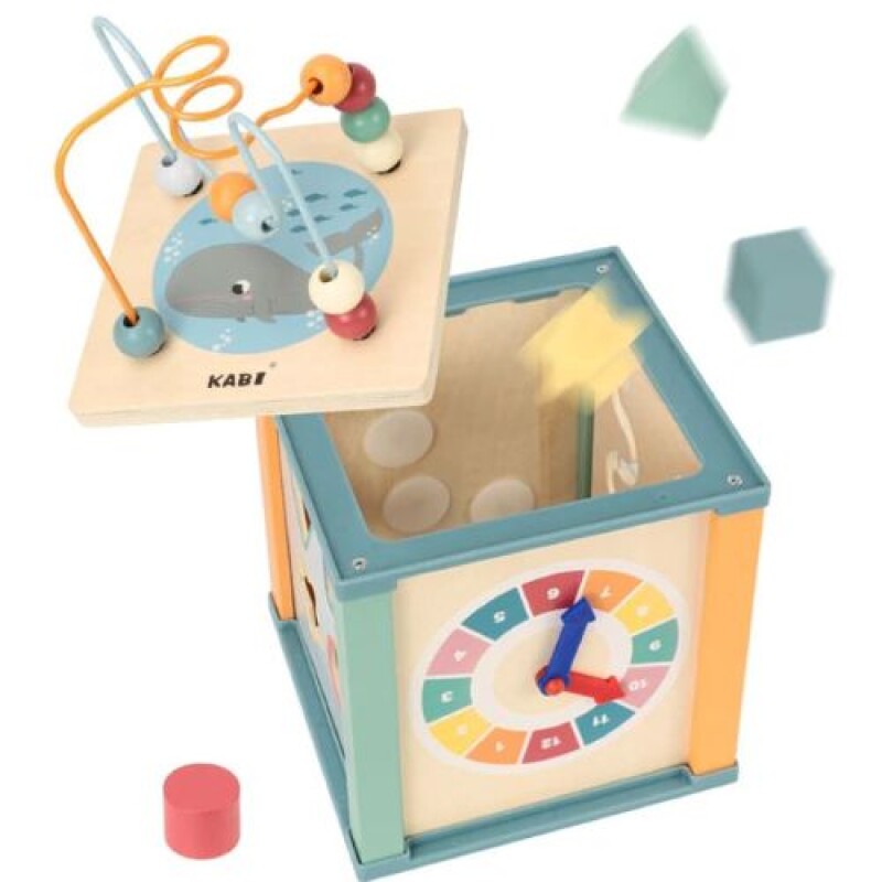 Cubo didactico en madera- 5 en 1 Cubo Didactico En Madera- 5 En 1