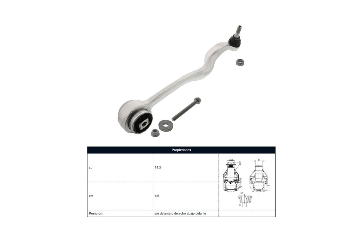 Brazo De Suspension Del BMW 540I (E39)/525 Tds (E39)/528I (E39)/525I (E39)/523I (E39)/530D (E39) 95-05 Der Brazo De Suspension Del BMW 540I (E39)/525 Tds (E39)/528I (E39)/525I (E39)/523I (E39)/530D (E39) 95-05 Der
