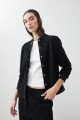 Bomber c/ textura acanalada negro