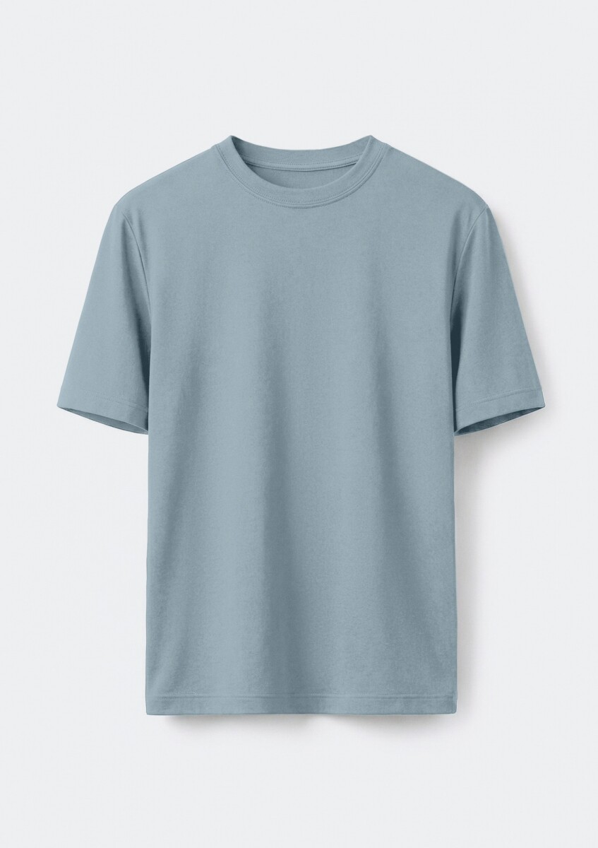 CAMISETA MANGA CORTA SLIM - CELESTE 