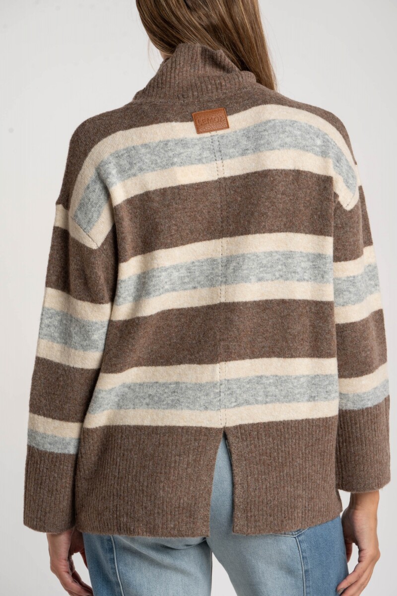 Polera Rayada Marrón