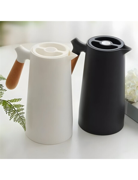 JARRA TERMICA 1L PLASTICO MANGO MADERA NEGRO JARRA TERMICA 1L PLASTICO MANGO MADERA NEGRO