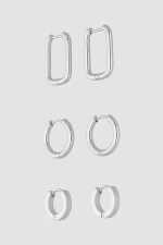 Pack de 3 aros geometricos Plata