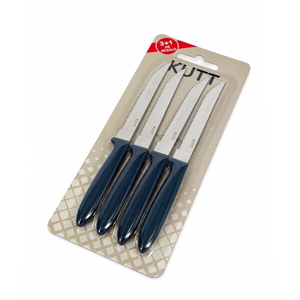 Set 3+1 Cuchillo mango plástico azul KUTT Set 3+1 Cuchillo mango plástico azul KUTT