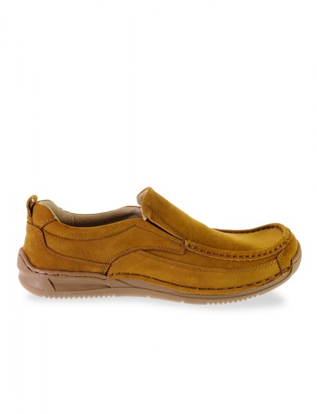Zapato de cuero sin cordones Camel