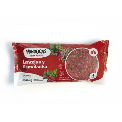 Hamburguesas lentejas y remolacha x4 unidades Manducas Mand Lentejas Y Remolacha X4