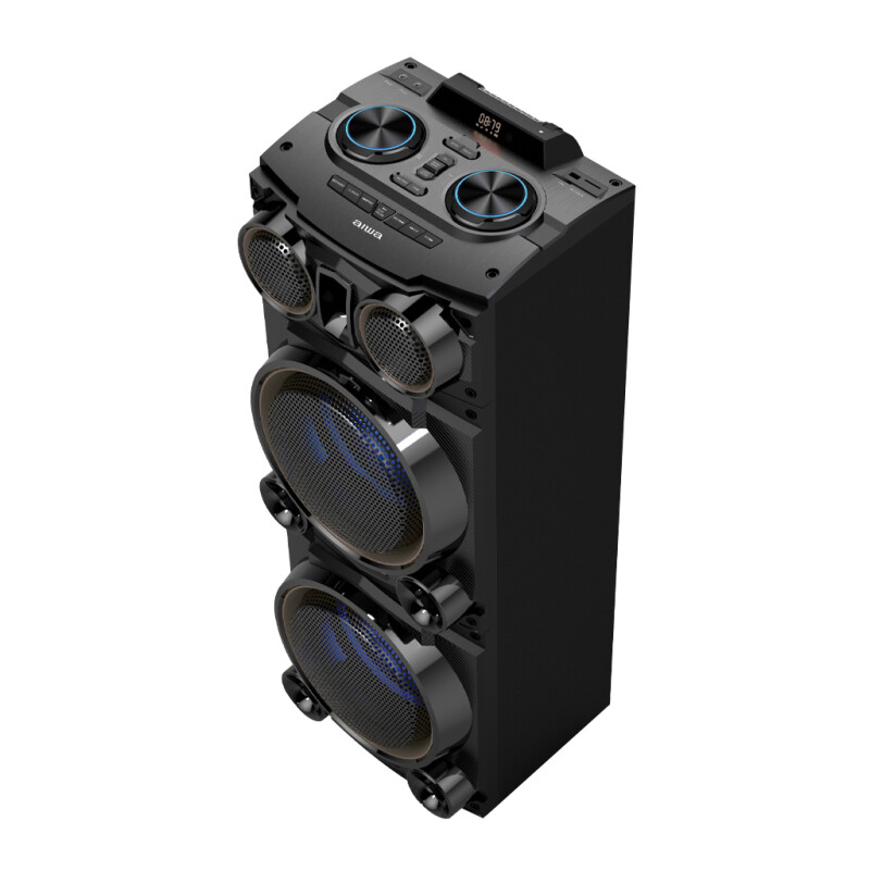 Torre de Sonido Bluetooth AIWA 2500W PMPO con doble woofer y luces LED | AW-POC10 Torre de Sonido Bluetooth AIWA 2500W PMPO con doble woofer y luces LED | AW-POC10