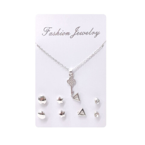 Collar y caravanas hipoalergénicas 4 pares Collar Y Caravanas Hipoalergénicas 4 Pares