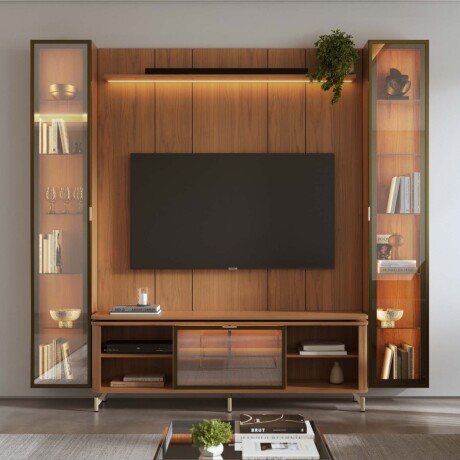CRISTALERA/MODULAR MDF MARRON GLASS ALMENDRA