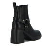 Darkness Bota Dama Caña Media Taco Cuadrado C/ Hebilla Y Elastico Negro