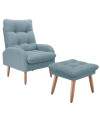 Combo Rustico Poltrona + Puff Nantes Azul