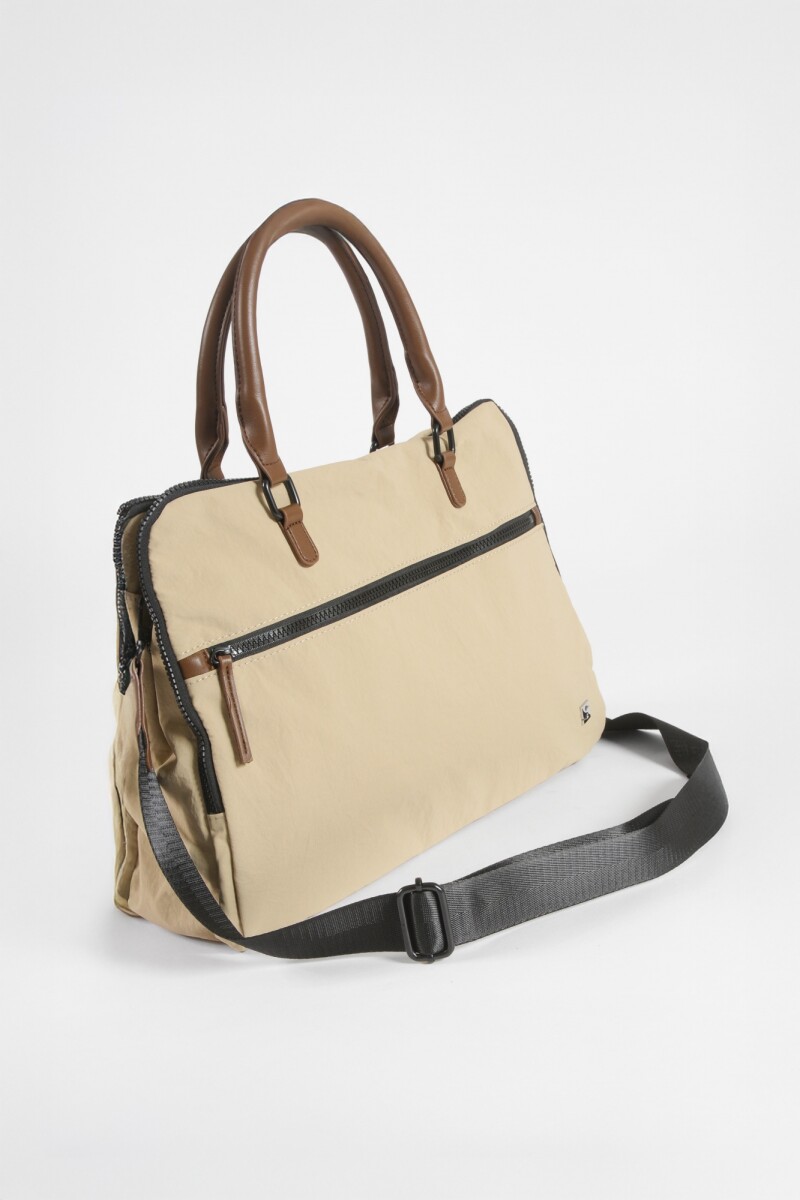 Briefcase para laptop con correa beige