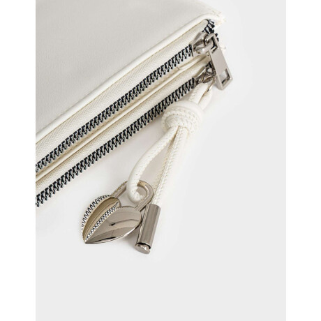 Billetera Fichero Flores Blanco Crudo