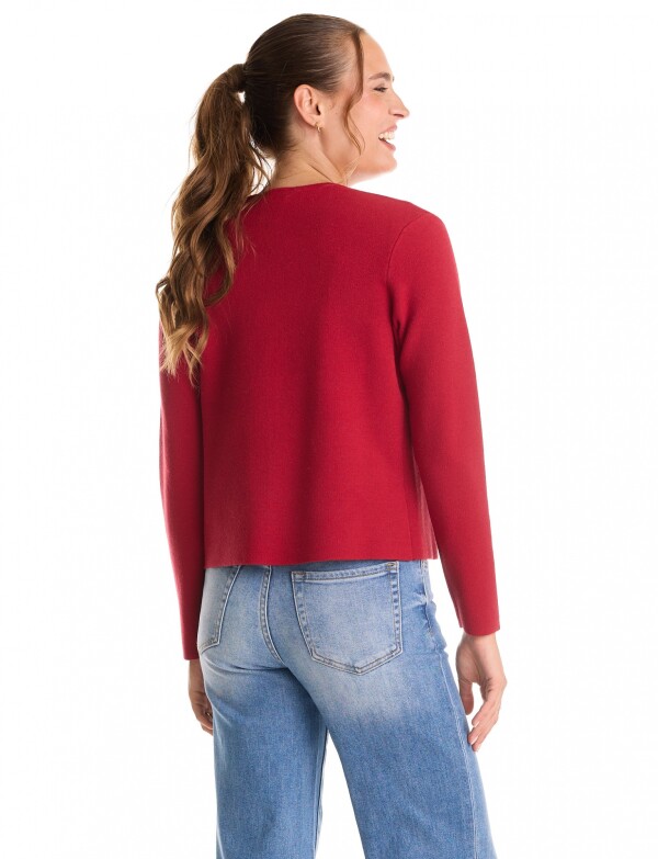 Cardigan Boton ROJO