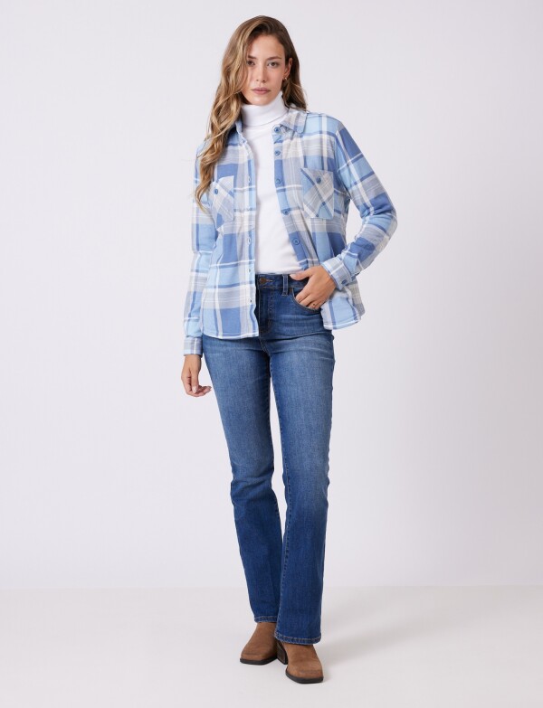 Sobrecamisa Soft Cuadros CELESTE/MULTI