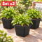 Set x3 Maceta cuadrada 3,8 lts NEGRO