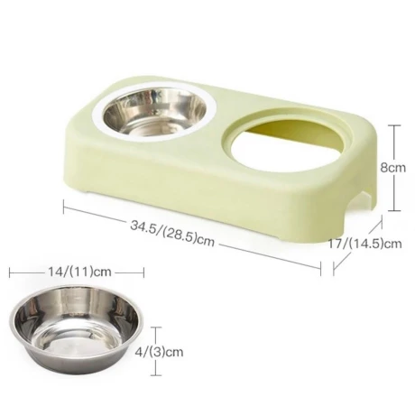 Comedero/Bebedero Verde Doble Pet Melamina Bowls Acero Inoxidable Comedero/Bebedero Verde Doble Pet Melamina Bowls Acero Inoxidable