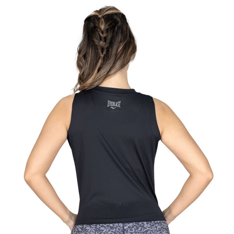 CROP TANK FEM POLY/SPX EVERLAST MESH BK W6 S BK