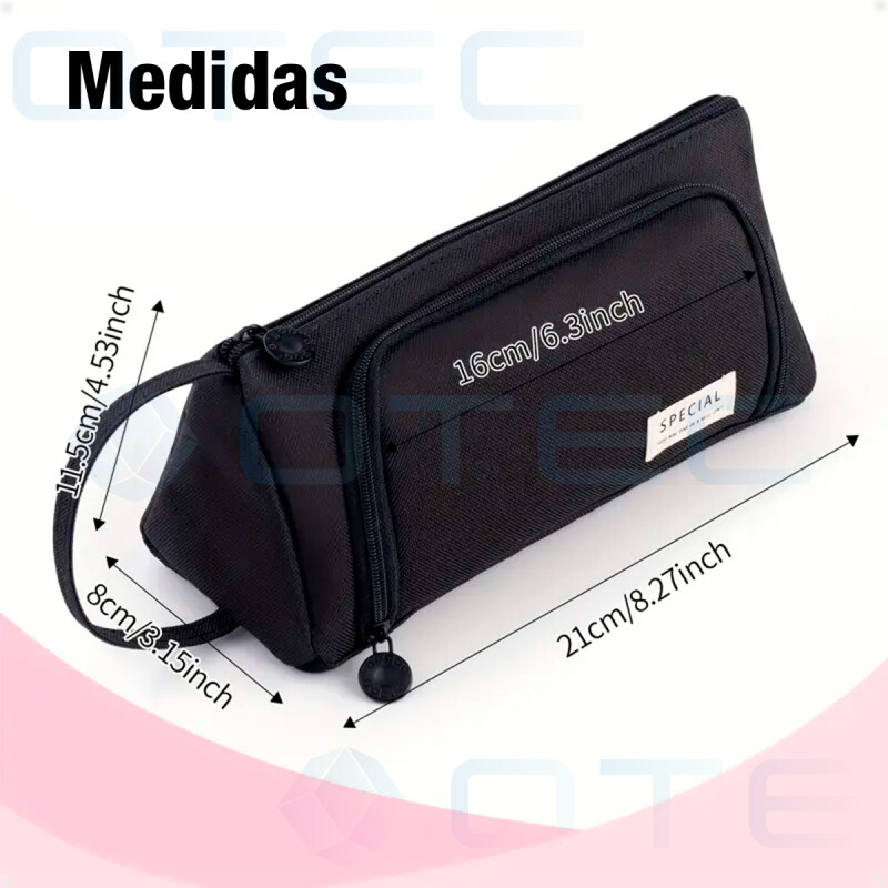 Estuche Cartuchera para Lápices Estudiante Escolar Negro