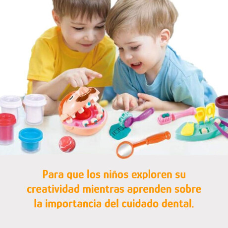 Juego Dentista C/Plastilina Cabeza Cepillo Moldes Accesorios Multicolor