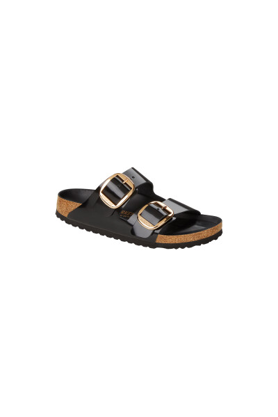 Sandalia Arizona Big Buckle Natural Leather Patent - Estrecho Black