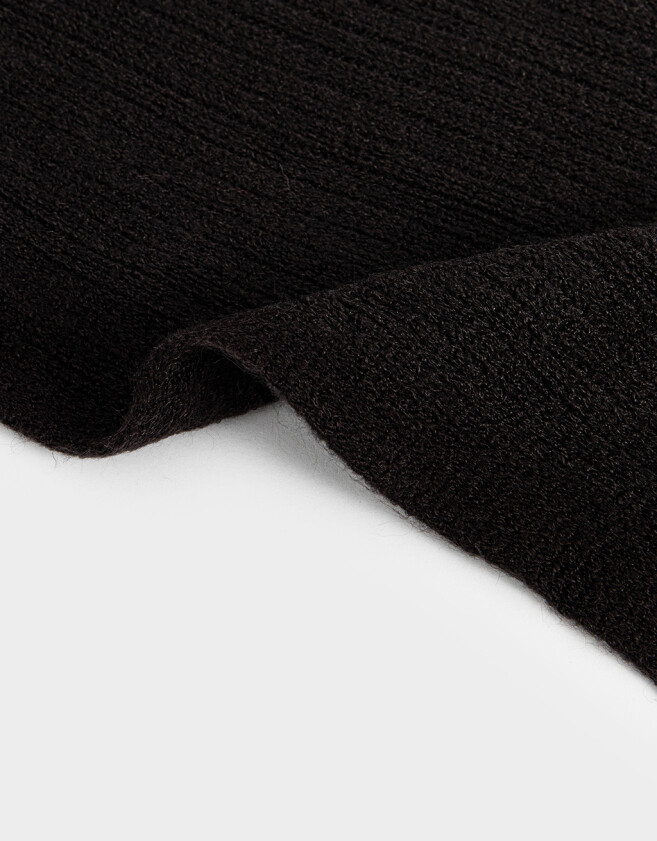 Bufandas Clasico Bufanda Con Flecos - Negro
