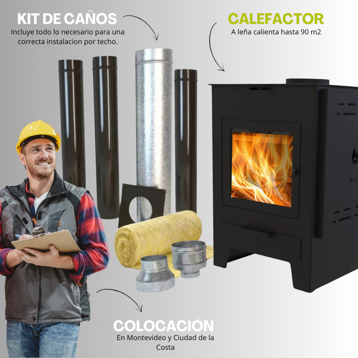 Calefactor Tromen P 11000 Con Kit de techo e Instalación 