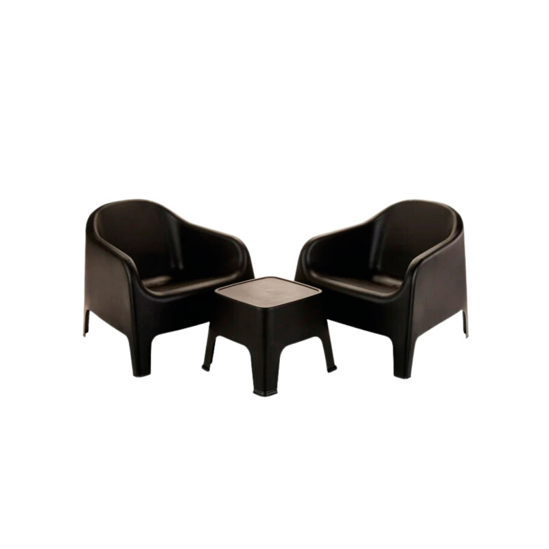 Set de 2 Sillas Skarpo + Mesa de exterior Negro
