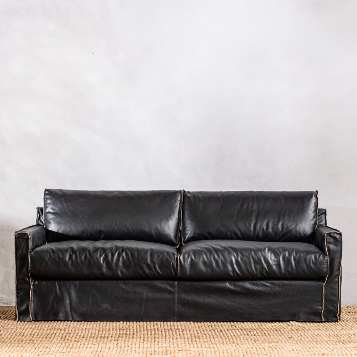 Sillón Cuero Noir 3 Cuerpos Negro 
