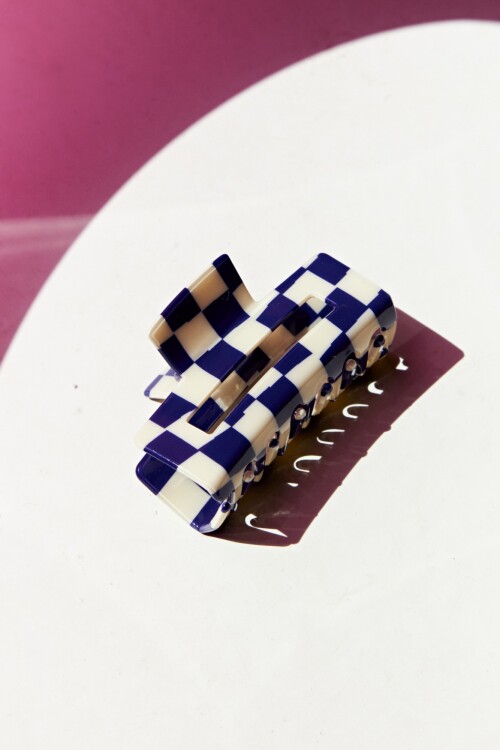 Broche cuadritos azul