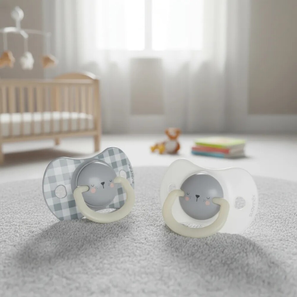 Set x2 chupete fisiológico Suavinex 6 a 18M - Nocturnos Celeste Nocturnos