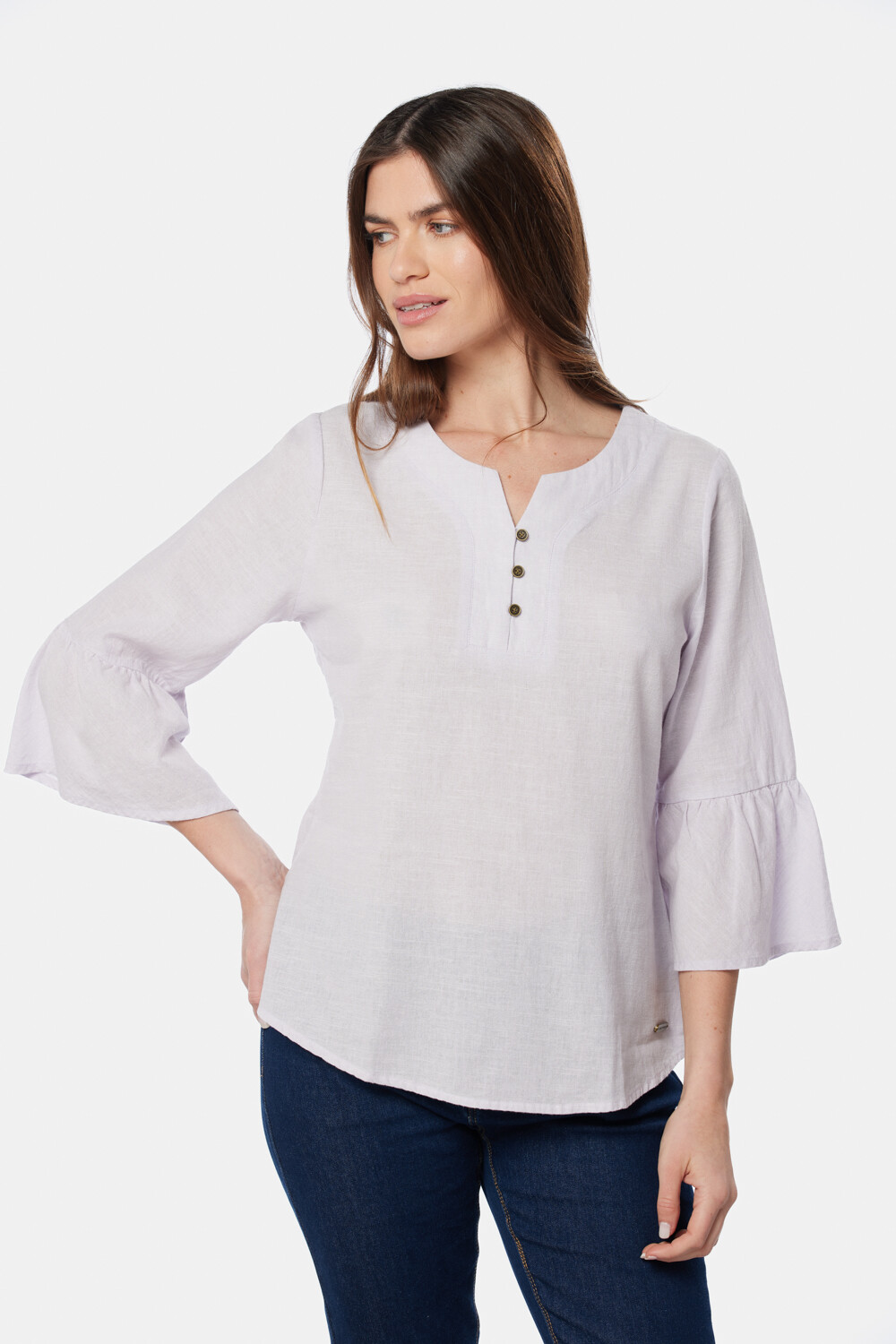 BLUSA DE LINO Lila