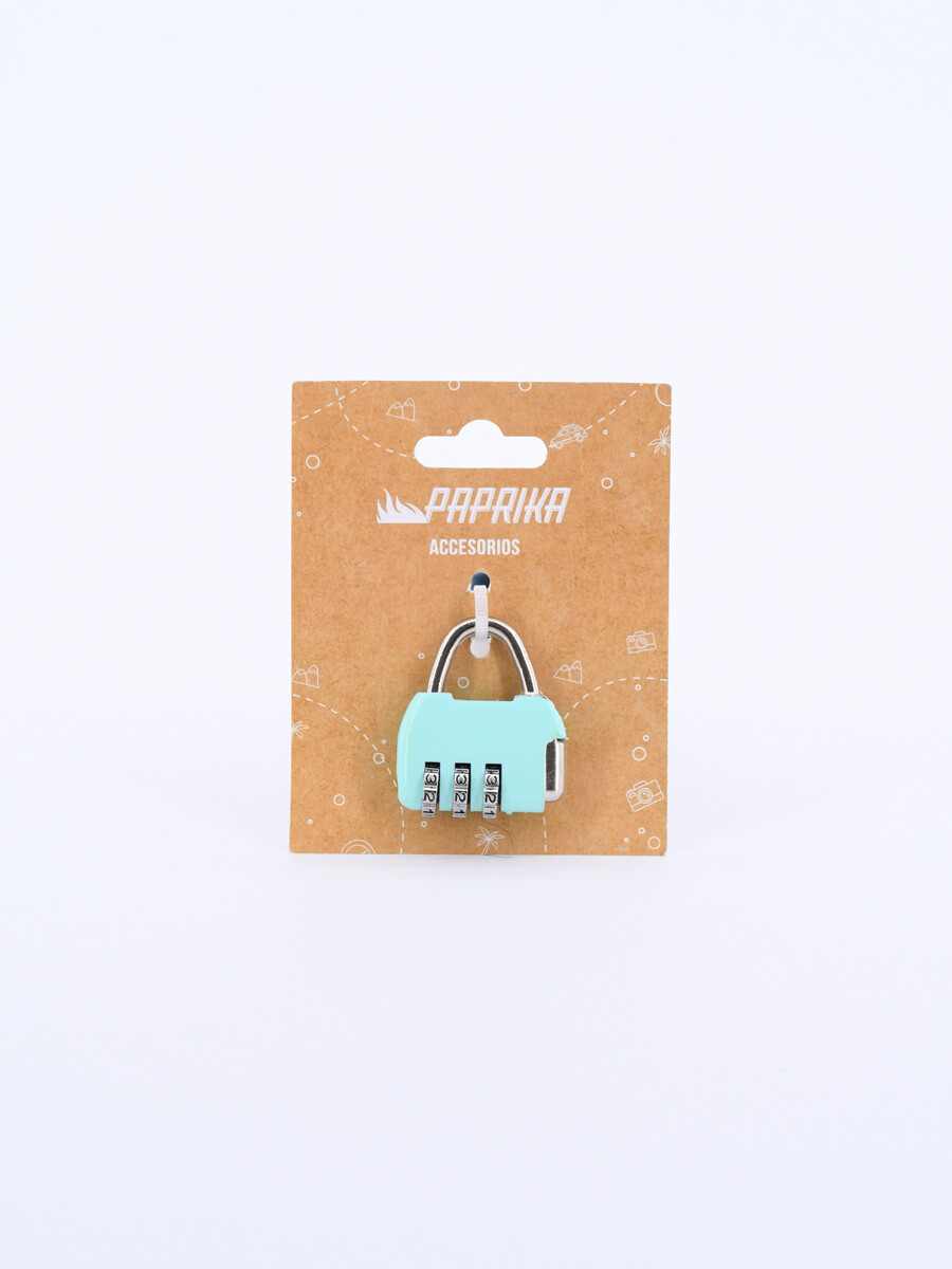 CANDADO DE SEGURIDAD PARA MALETA - VERDE AQUA 