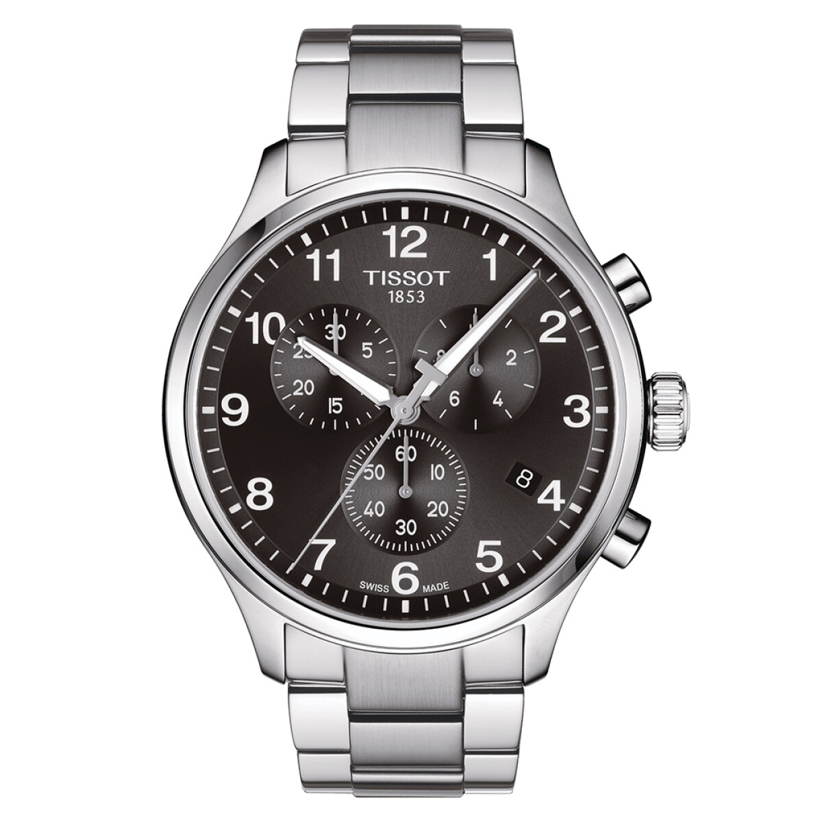 Reloj Tissot Chrono XL Classic en acero y con esfera negra 
