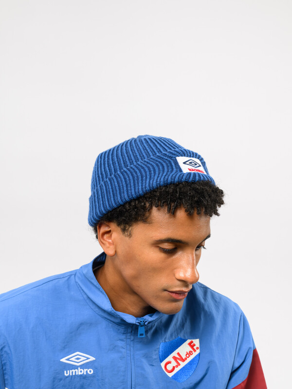 GORRO BEANIE Nacional Hombre Azul Marino, Blanco