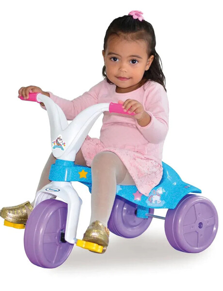 Triciclo de plástico con pedales y asiento ergonómico Celeste